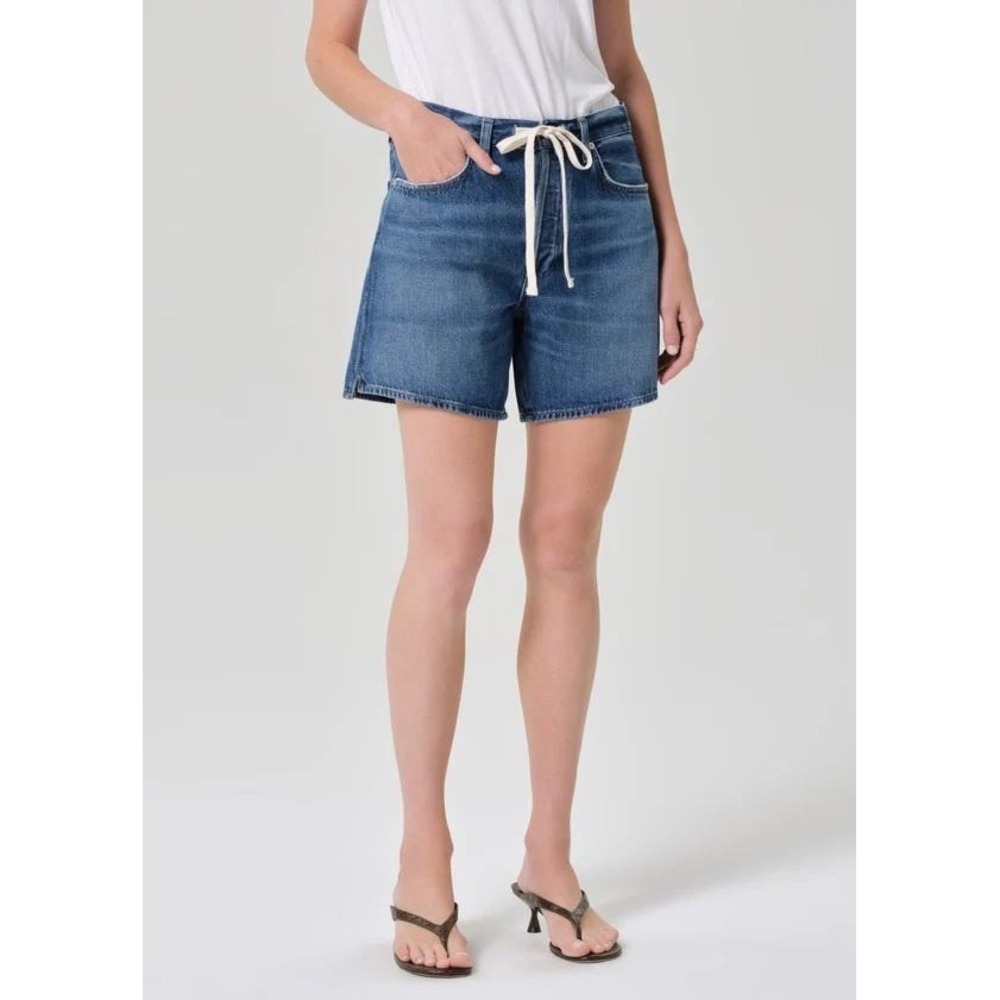 NEW Citizens of Humanity Brynn Drawstring Short Women 27 Blue Atlantis Denim
